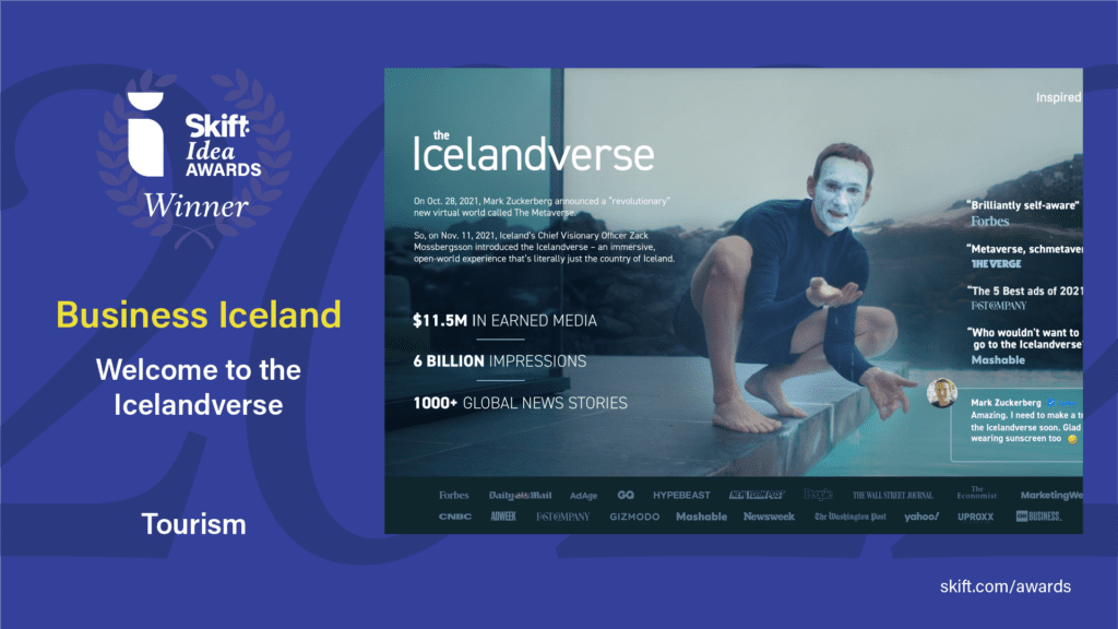 Skift IDEA Awards Entry: Tourism. Business Iceland, welcome to the Icelandverse. 