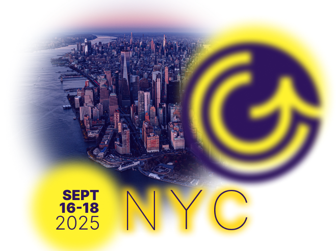 New York City skyline overlaid with Skift Global Forum logo and dates: Sep 16-18 2025