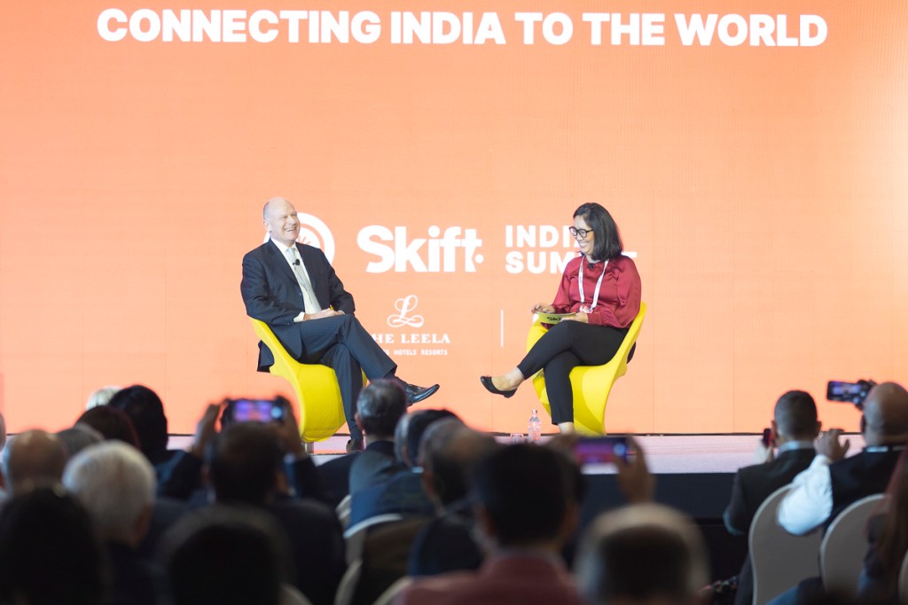 Air India CEO with Asia Editor for a session at the Skift India Forum