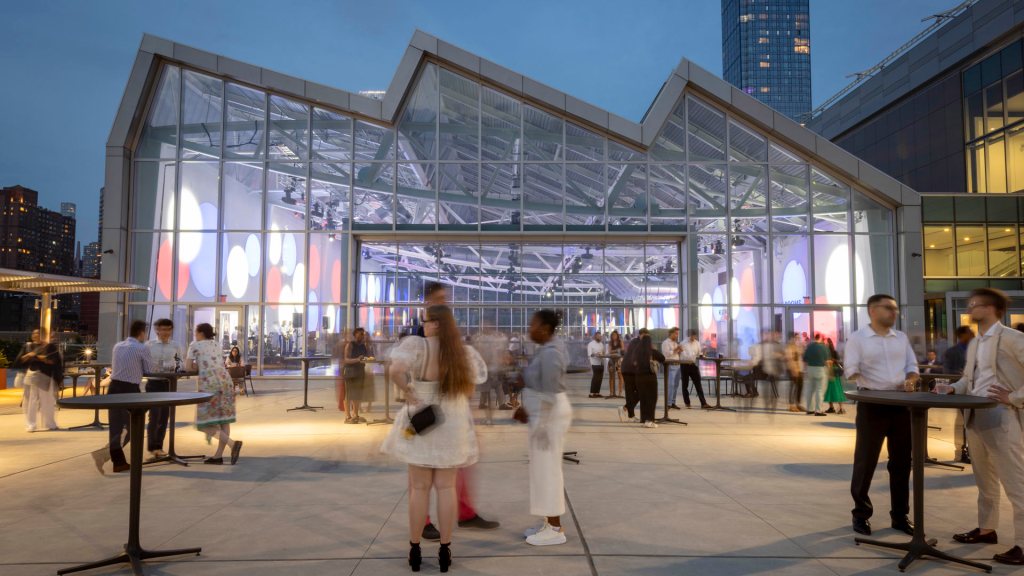 Javits Center networking terrace host for Skift Meetings Forum 2026